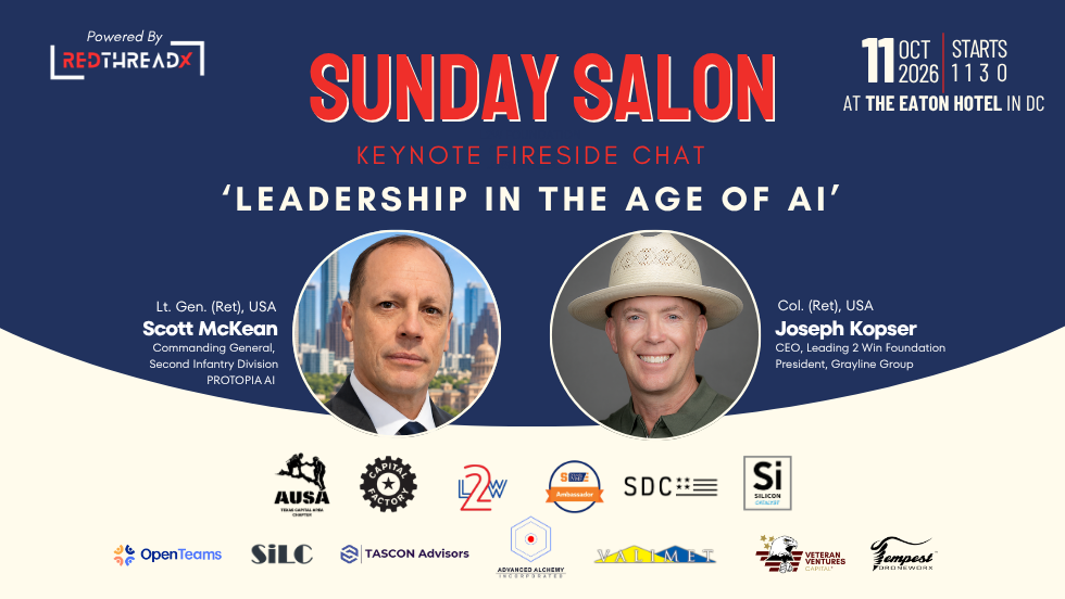 Leadership in the Age of AI with Scott McKean and Joseph Kopser. October 11 at 11:30 a.m., Eaton Hotel DC.